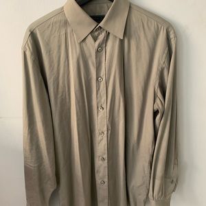 prada olive green button down